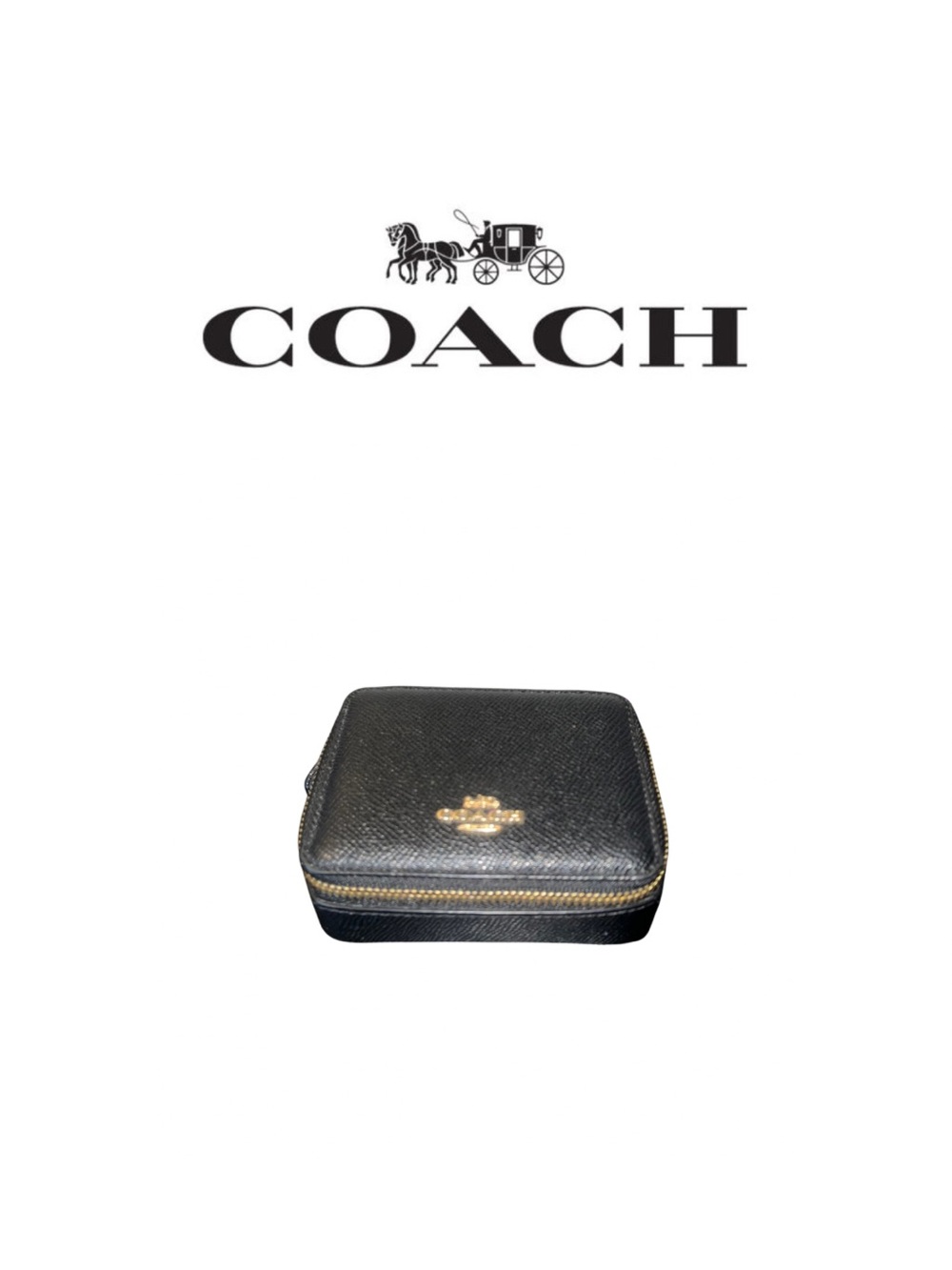 Coach Daily/Weekly Black Leather Pill Box